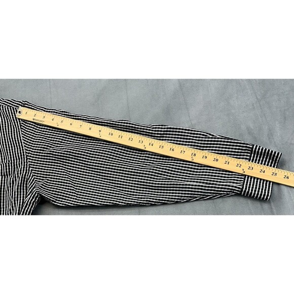 David Taylor Shirt Mens XL Black White Plaid Button Down Long Sleeve Pocket - Picture 9 of 9